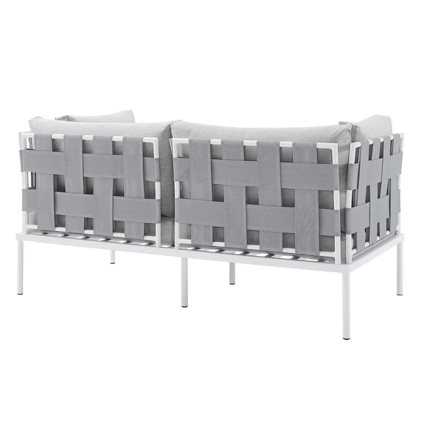 Modway EEI-4964-GRY-GRY Harmony Sunbrella Gray Outdoor Patio Aluminum Loveseat