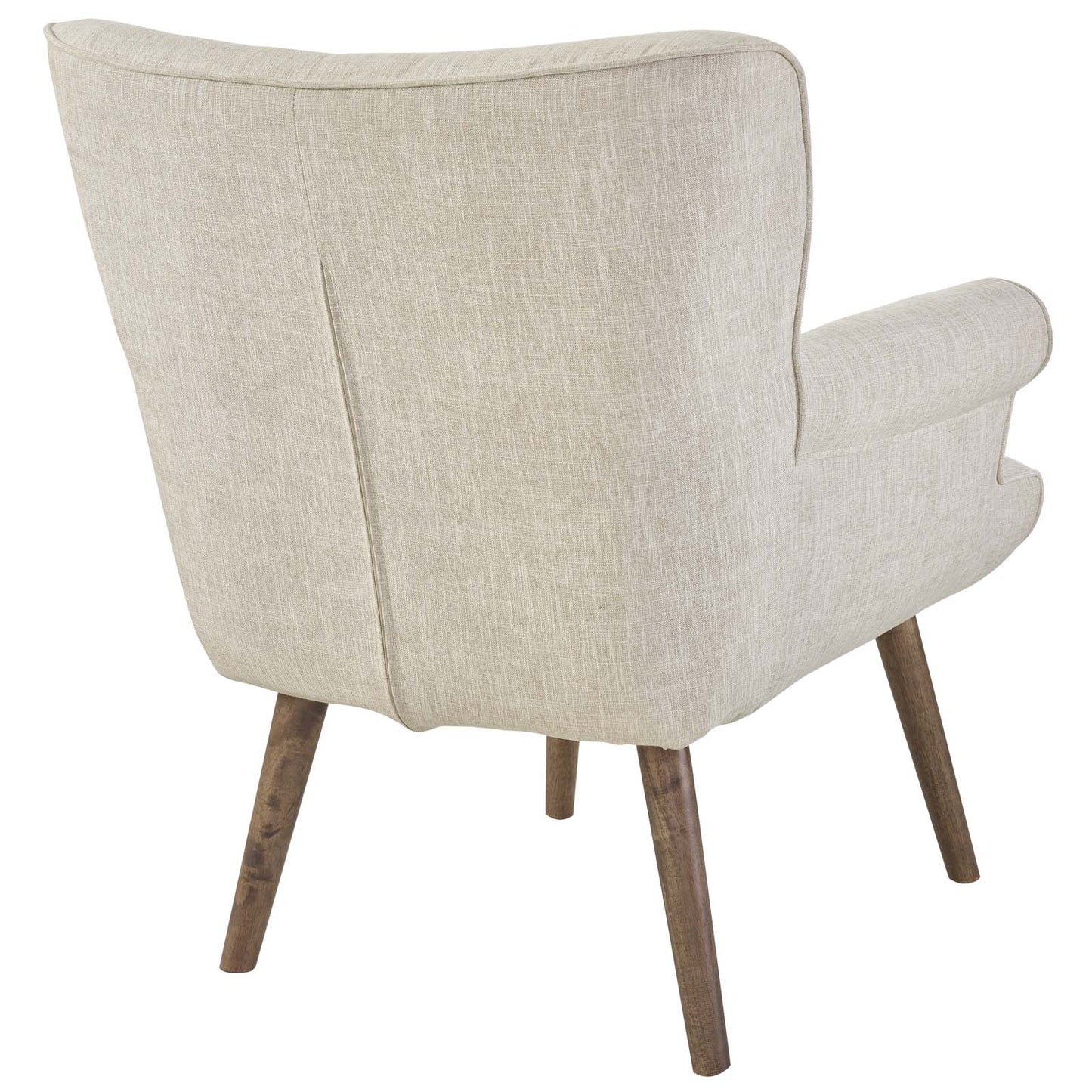 Modway Cloud Mid-Century Modern Upholstered Fabric Accent Arm Chair in Beige