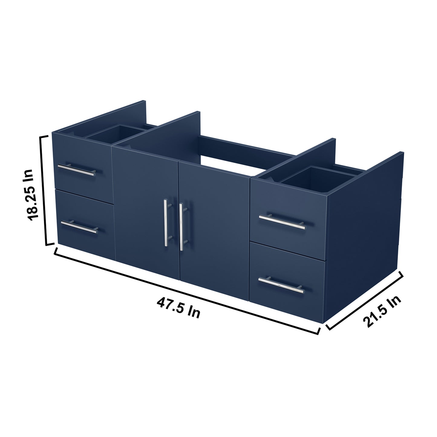 Geneva 48" Navy Blue Vanity Cabinet Only