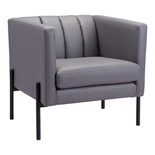 Zuo Modern - Jess Accent Chair Gray - Modern - Seating - Steel, Foam, 100% Polyurethane - Indoor - 26.8in Height