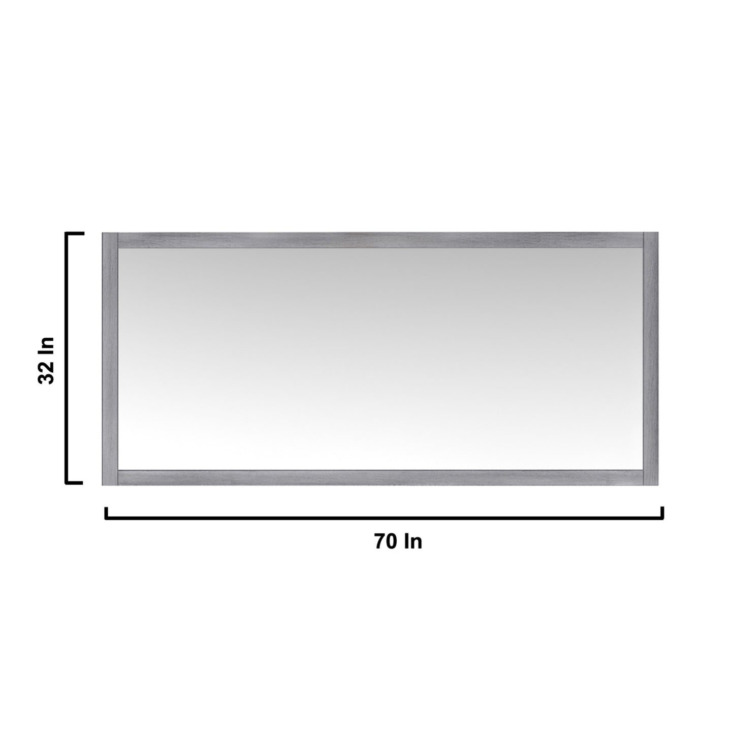 Jacques 72" Distressed Grey Double Vanity, no Top and 70" Mirror