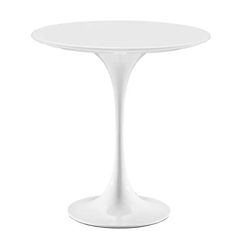 Modway Lippa Round Side Table with White White Finish EEI-5678-WHI-WHI