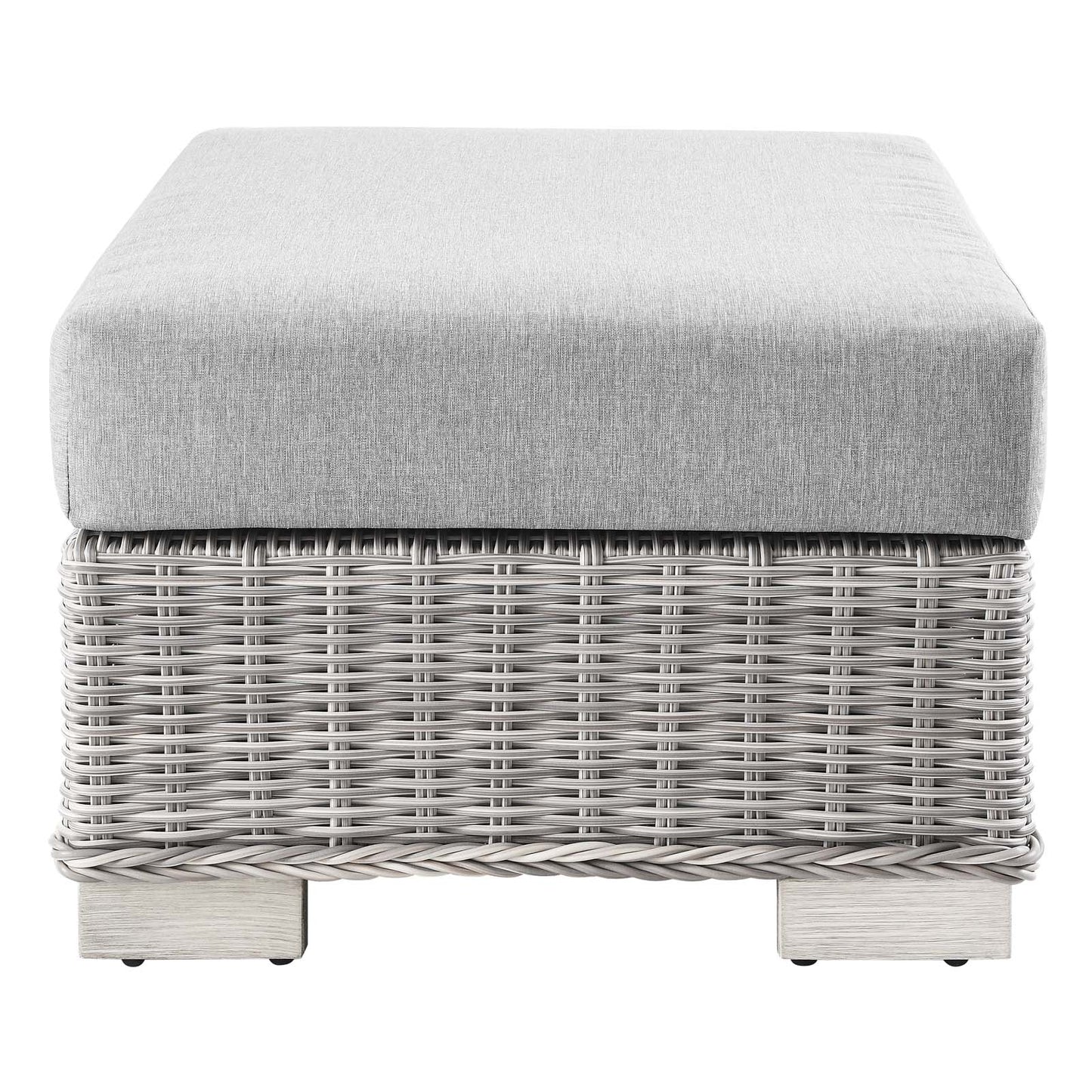 Modway EEI-4839-LGR-GRY Conway Patio Ottoman, Light Gray Gray