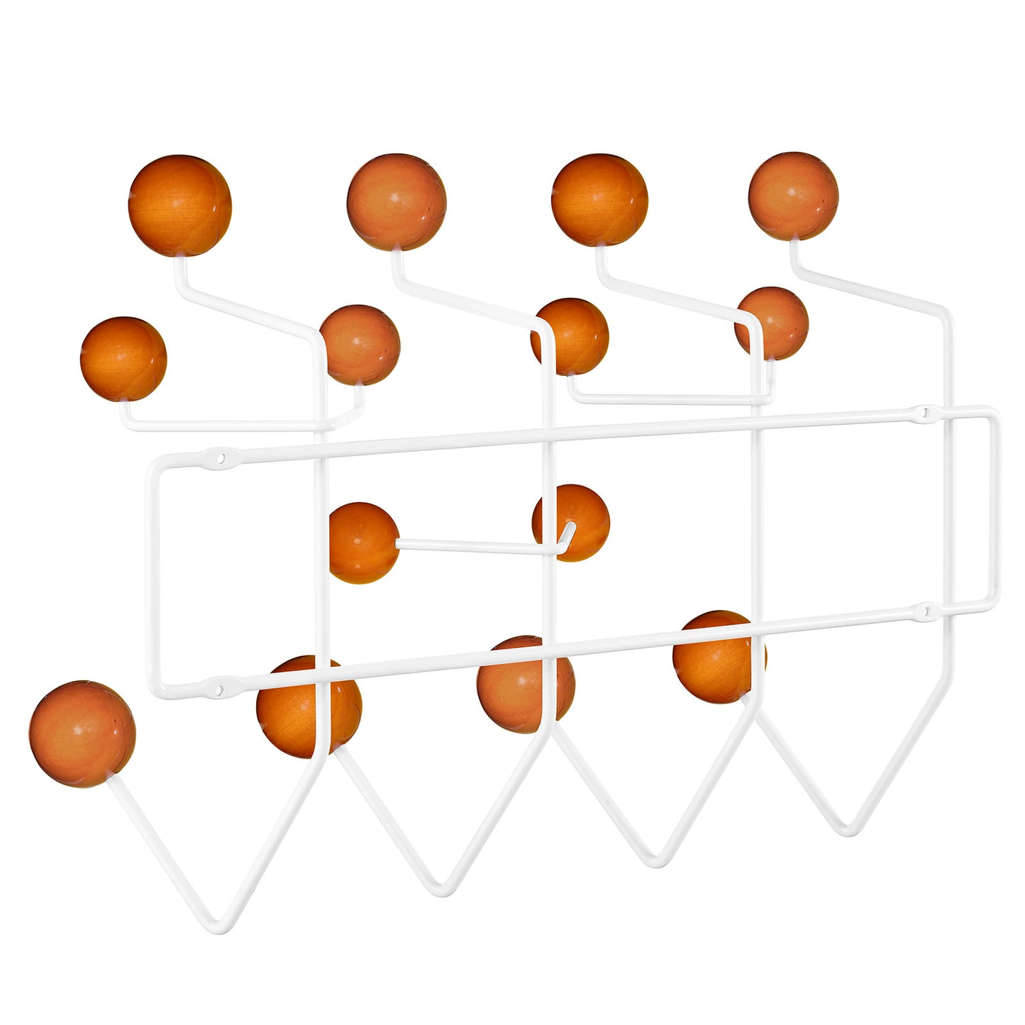 Modway Gumball Mid-Century Wall-Mounted Coat Rack in Caramel