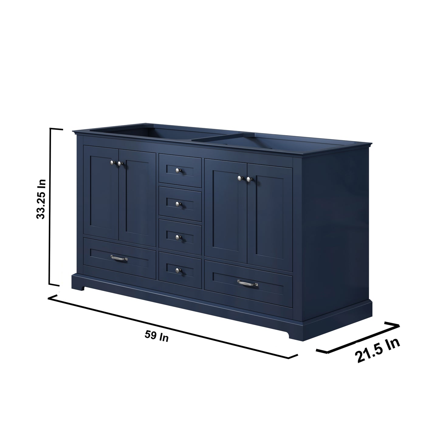 Dukes 60" Navy Blue Vanity Cabinet Only