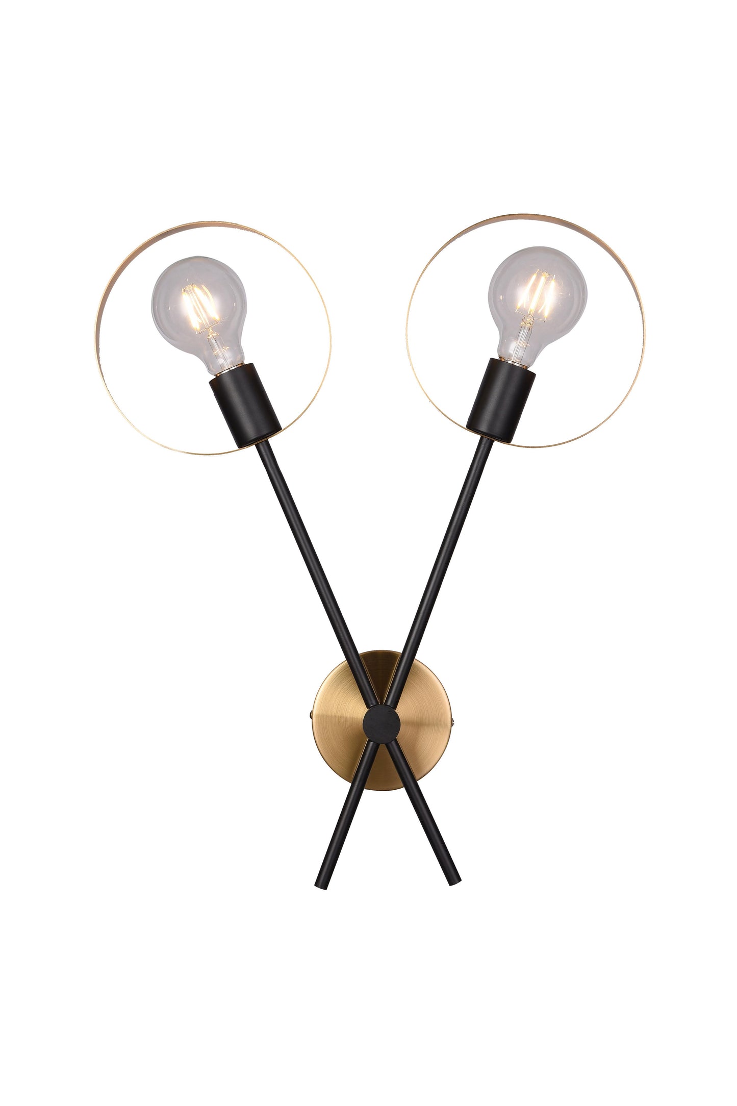 Black & Brushed Brass Wall Sconce - TR72W17BR