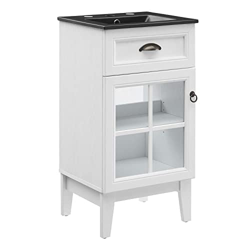 Modway Isle 18" Bathroom Vanity with Sink in White Black