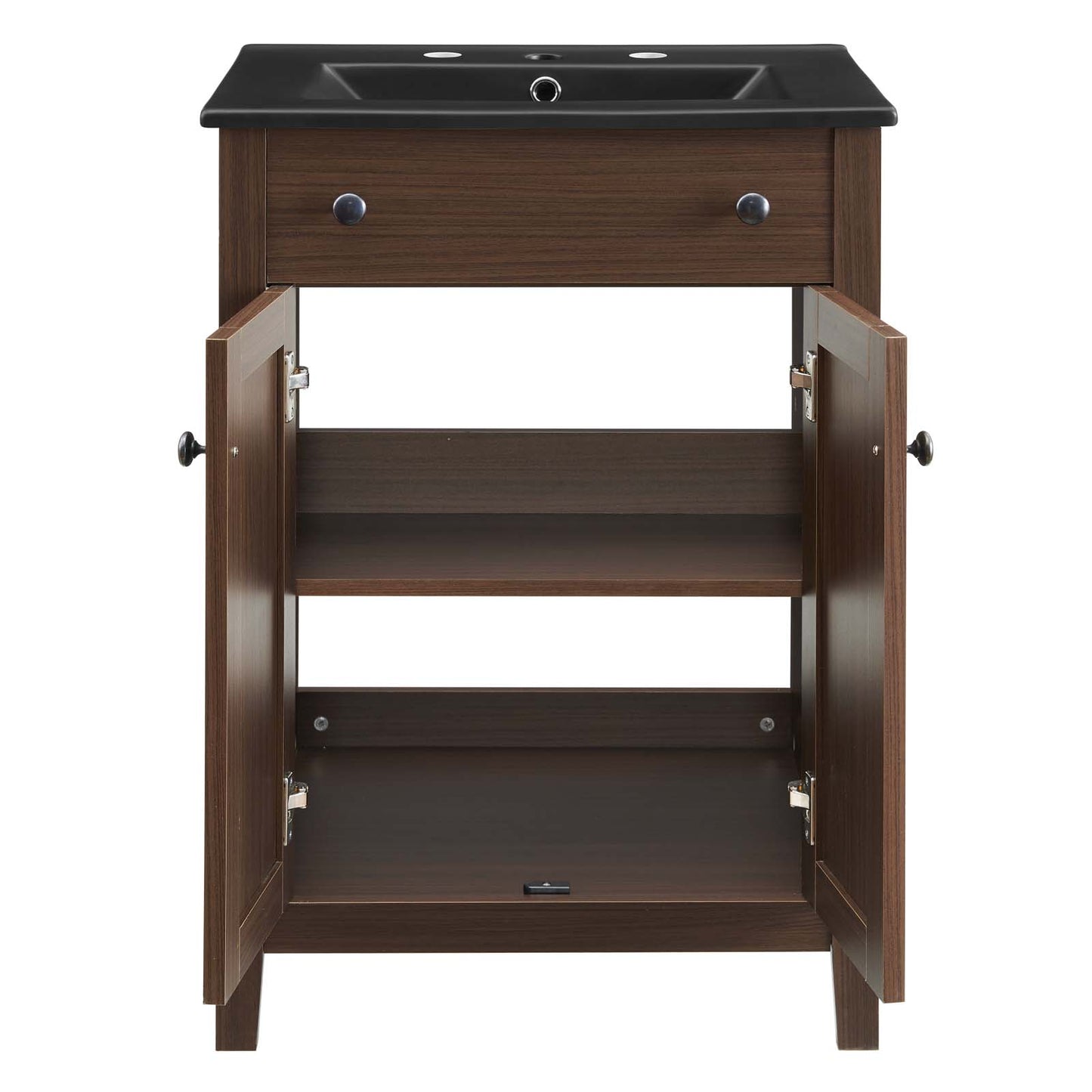 Modway Nantucket 24" Bathroom Vanity with Sink in Walnut Black
