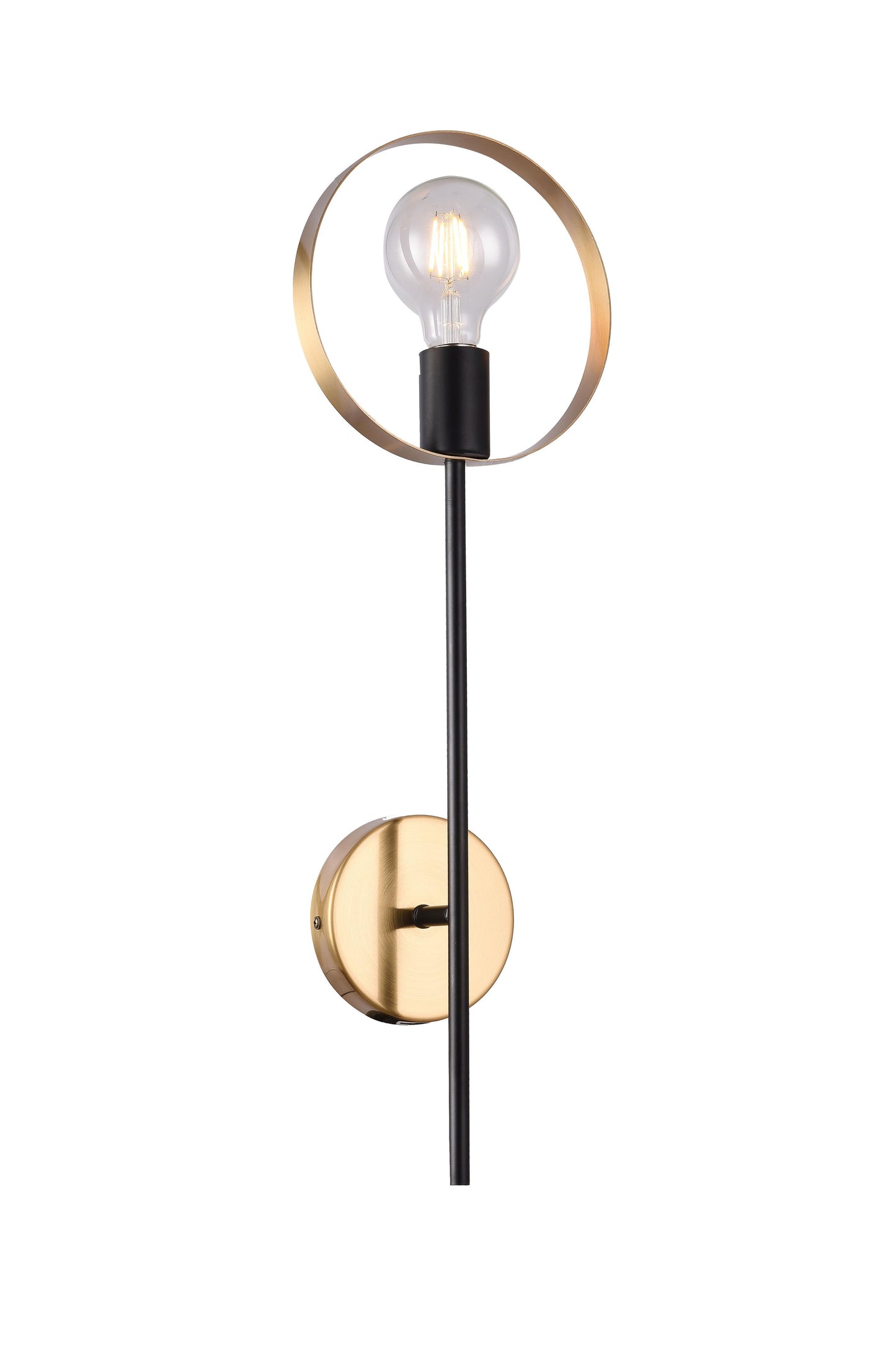 Black & Brushed Brass Wall Sconce - TR71W7BR