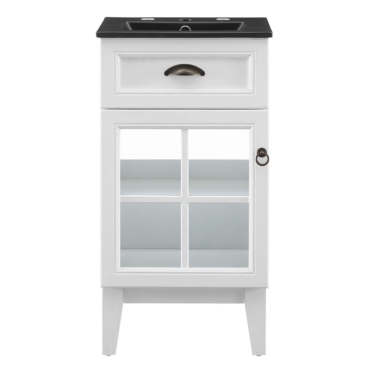 Modway Isle 18" Bathroom Vanity with Sink in White Black