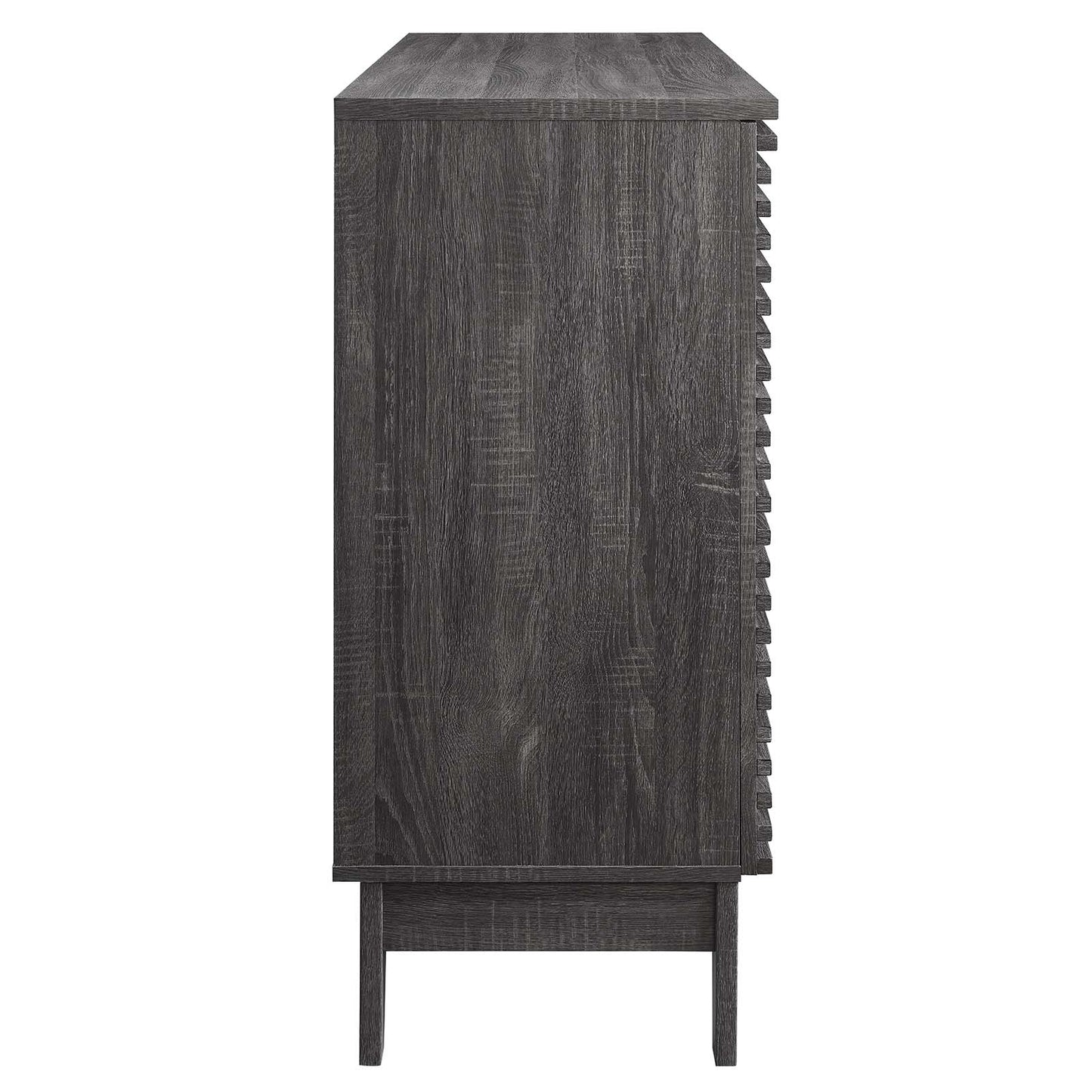Modway Render Mid-Century Modern Wine Bar Cabinet in Charcoal
