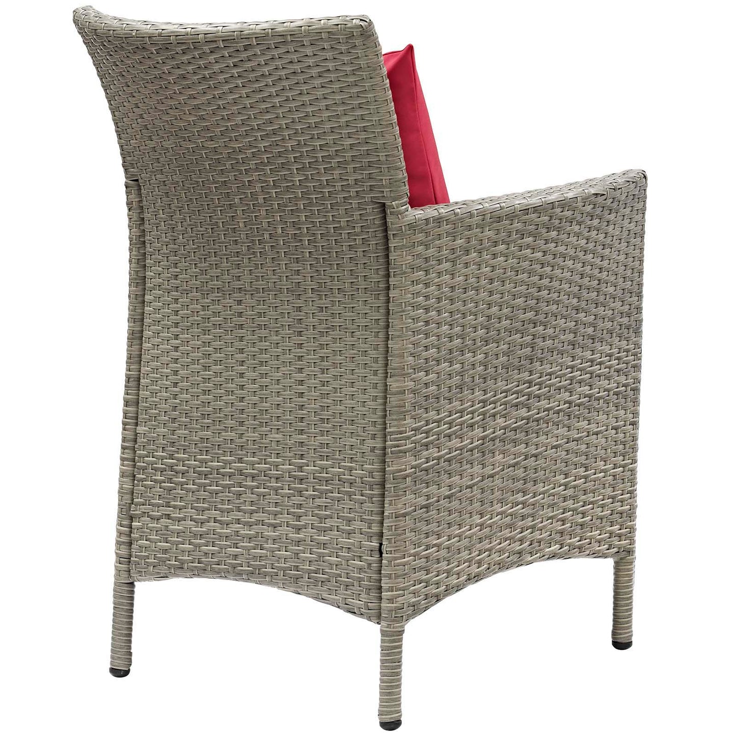 Modway Conduit Wicker Rattan Outdoor Patio Dining Arm Chair with Cushion
