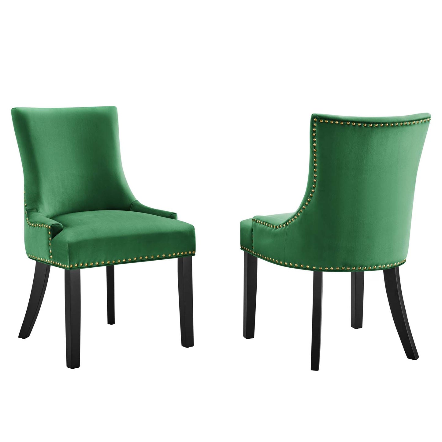 Modway Marquis Velvet Set of 2 Dining Chairs with Emerald Finish EEI-5010-EME