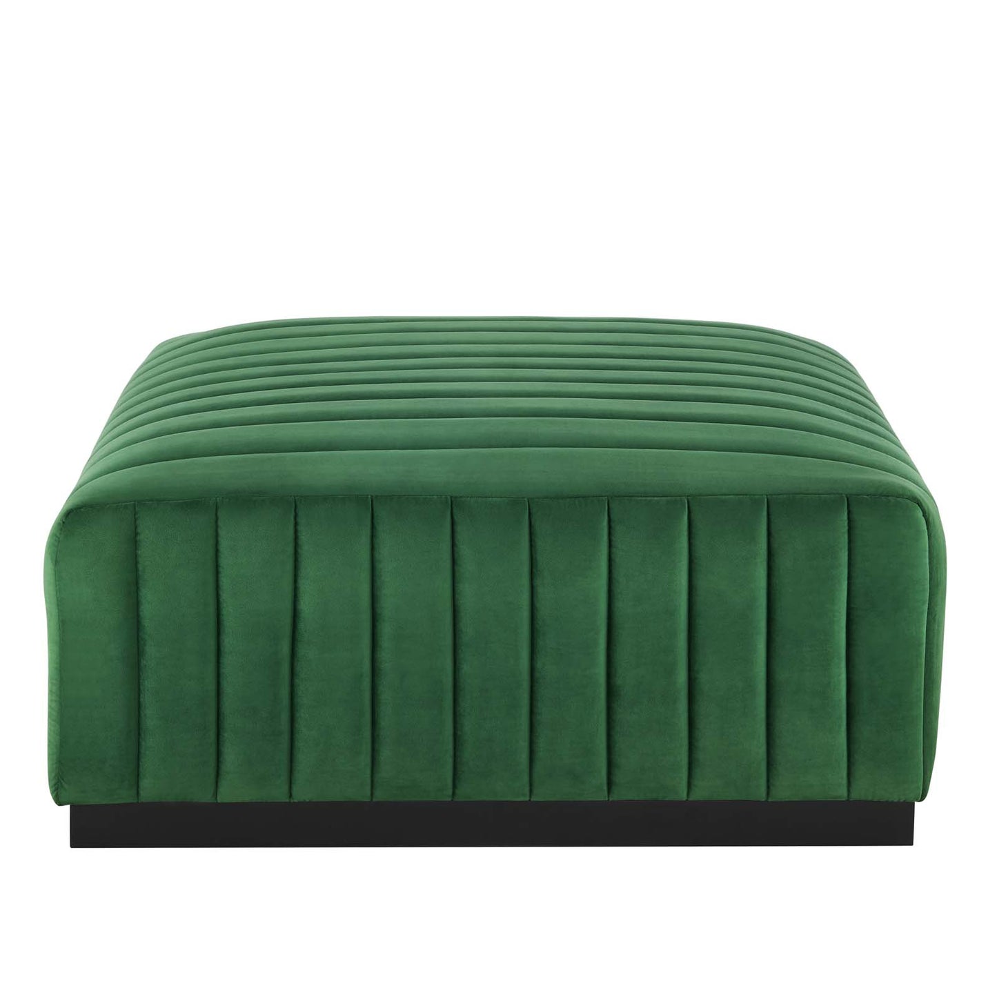 Modway Conjure Channel Tufted Performance Velvet Ottoman EEI-5500-BLK-EME