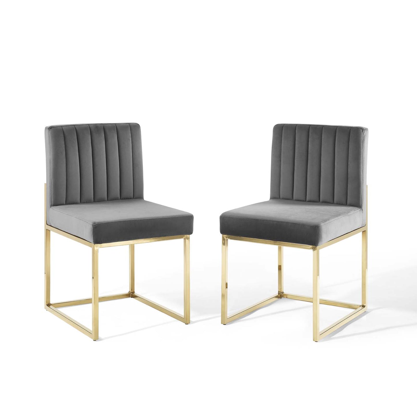 Modway Carriage Dining Chairs, Gold Charcoal