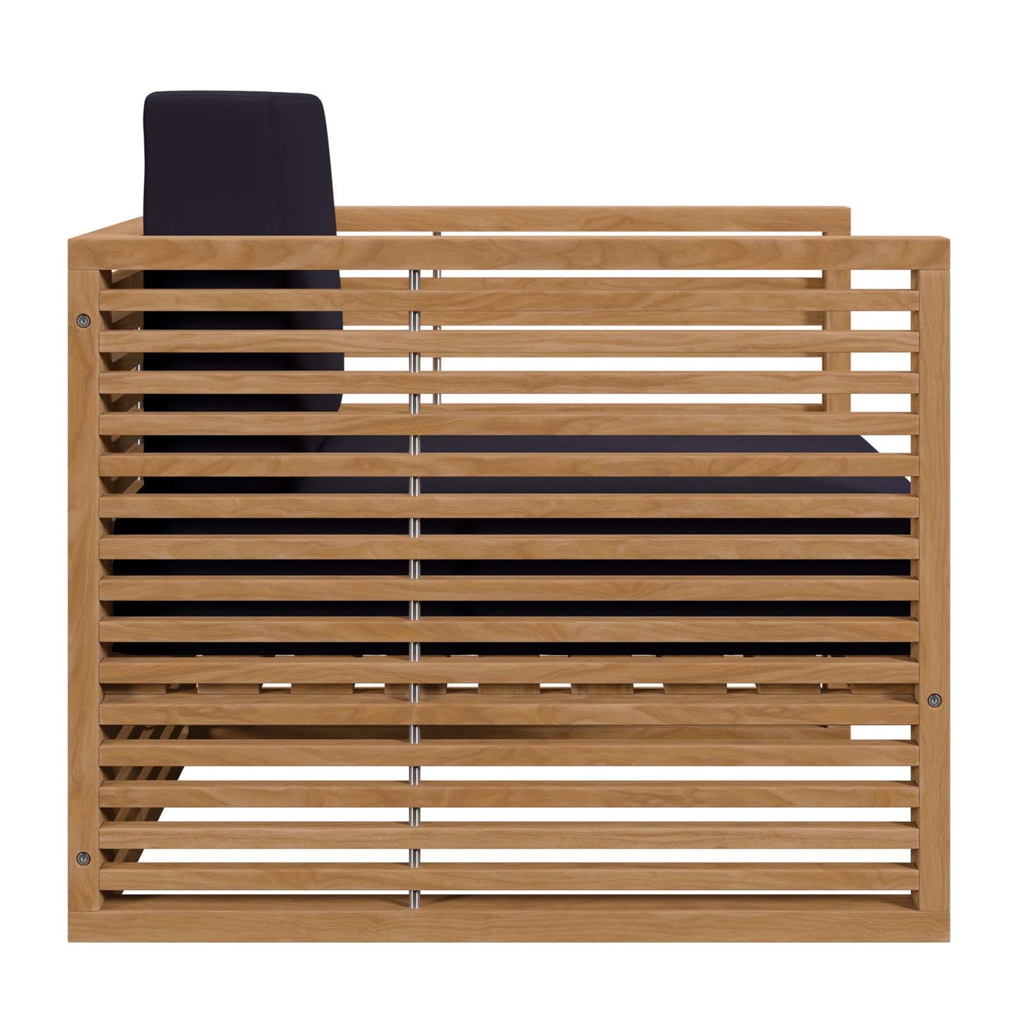 Modway Natural Carlsbad Teak Wood Outdoor Patio Armchair EEI-5606-NAT-NAV
