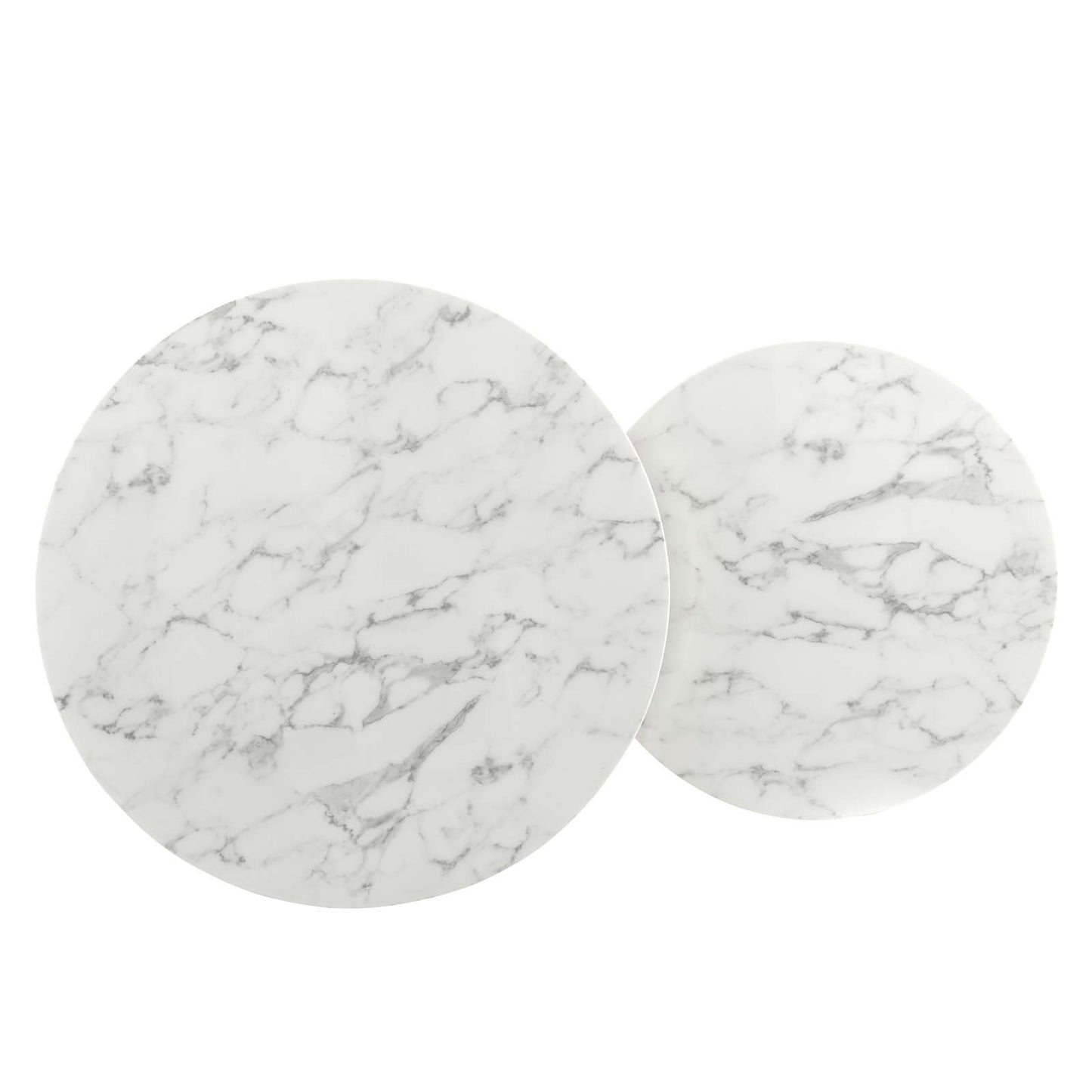 Modway Ravenna Artificial Marble Coffee Table in Gold White, 35.5 x 35.5 x 18
