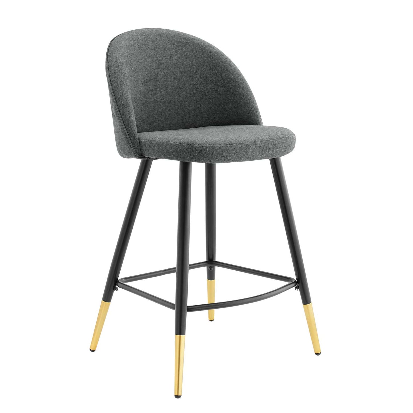 Modway Cordial Fabric Upholstered Dining Counter Stools in Gray - Set of 2