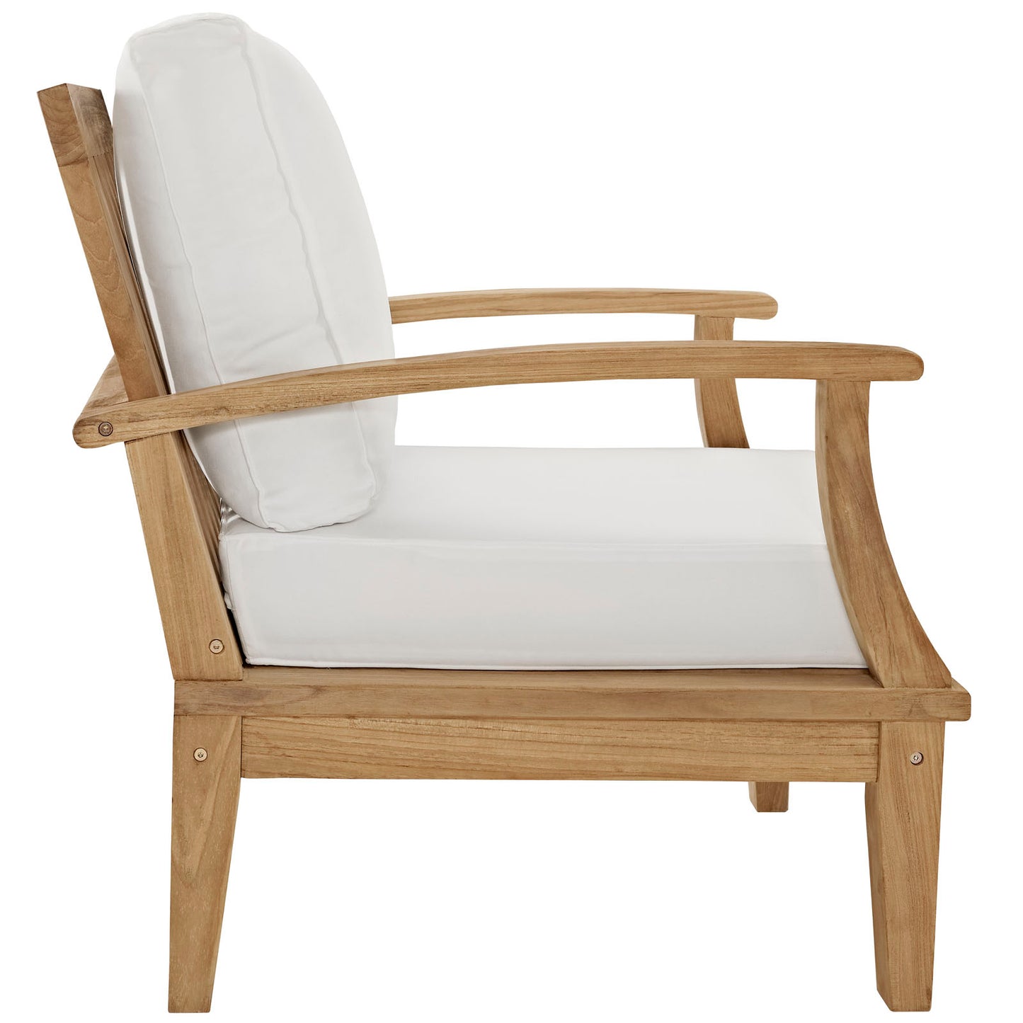 Modway EEI-1487-NAT-WHI-SET Marina Premium Grade A Teak Wood Outdoor Patio Furniture Set, 3 Piece, Natural White