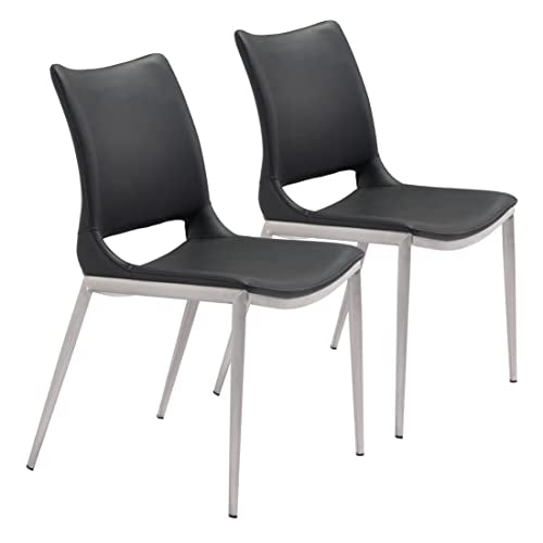 Ace Dining Chair (Set of 2) Black & Silver
