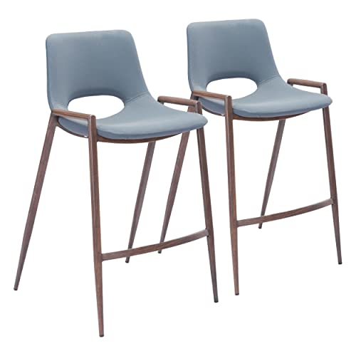 Zuo Modern Counter Chair (Set of 2) Gray Desi