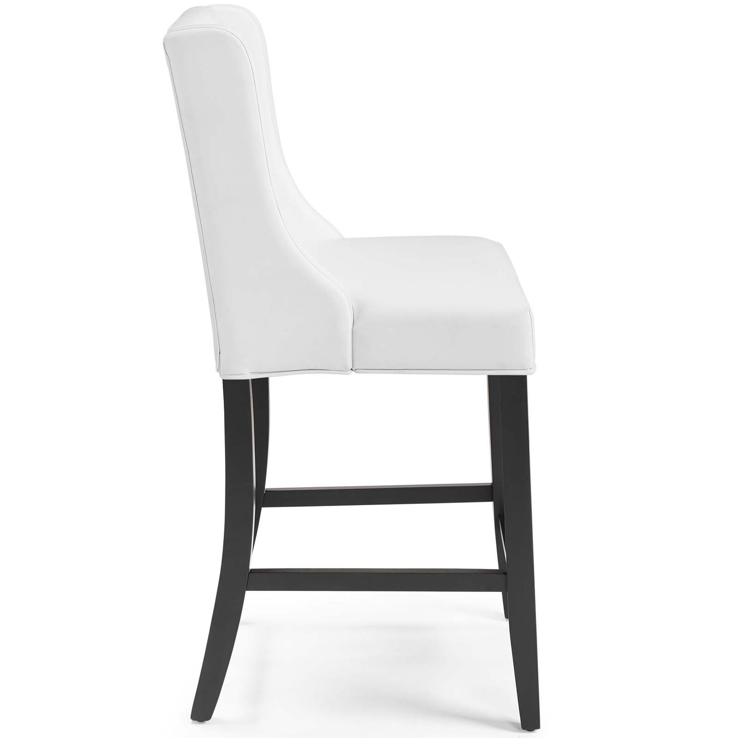 Modway Baronet Counter Bar Stool Faux Leather Set of 2, White