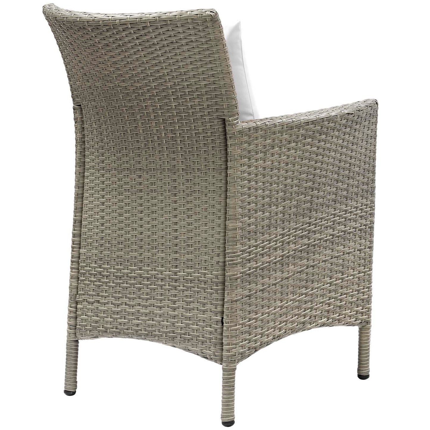 Modway Conduit Wicker Rattan Outdoor Patio Dining Arm Chair with Cushion