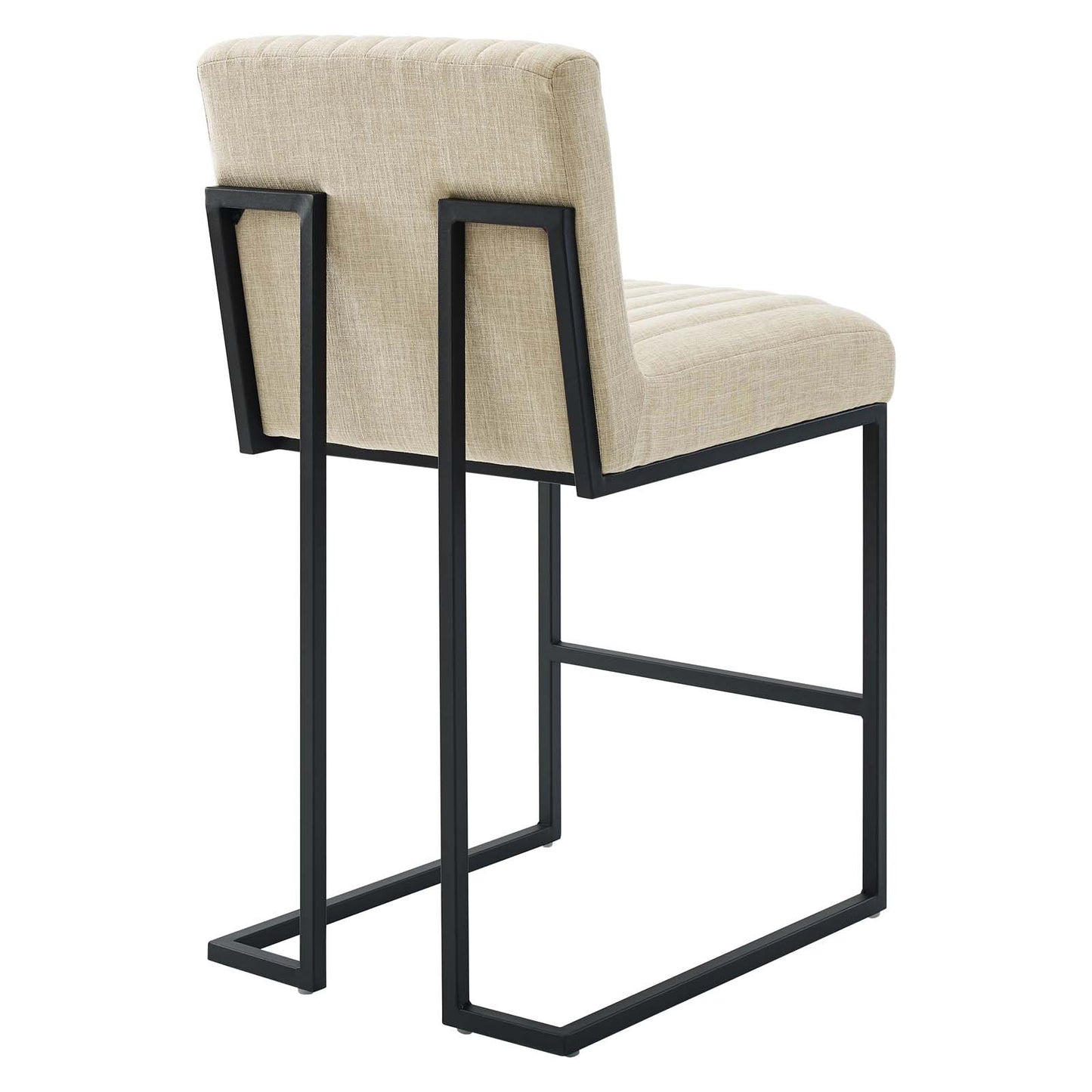 Modway Indulge Channel Tufted Fabric Counter Stool in Beige