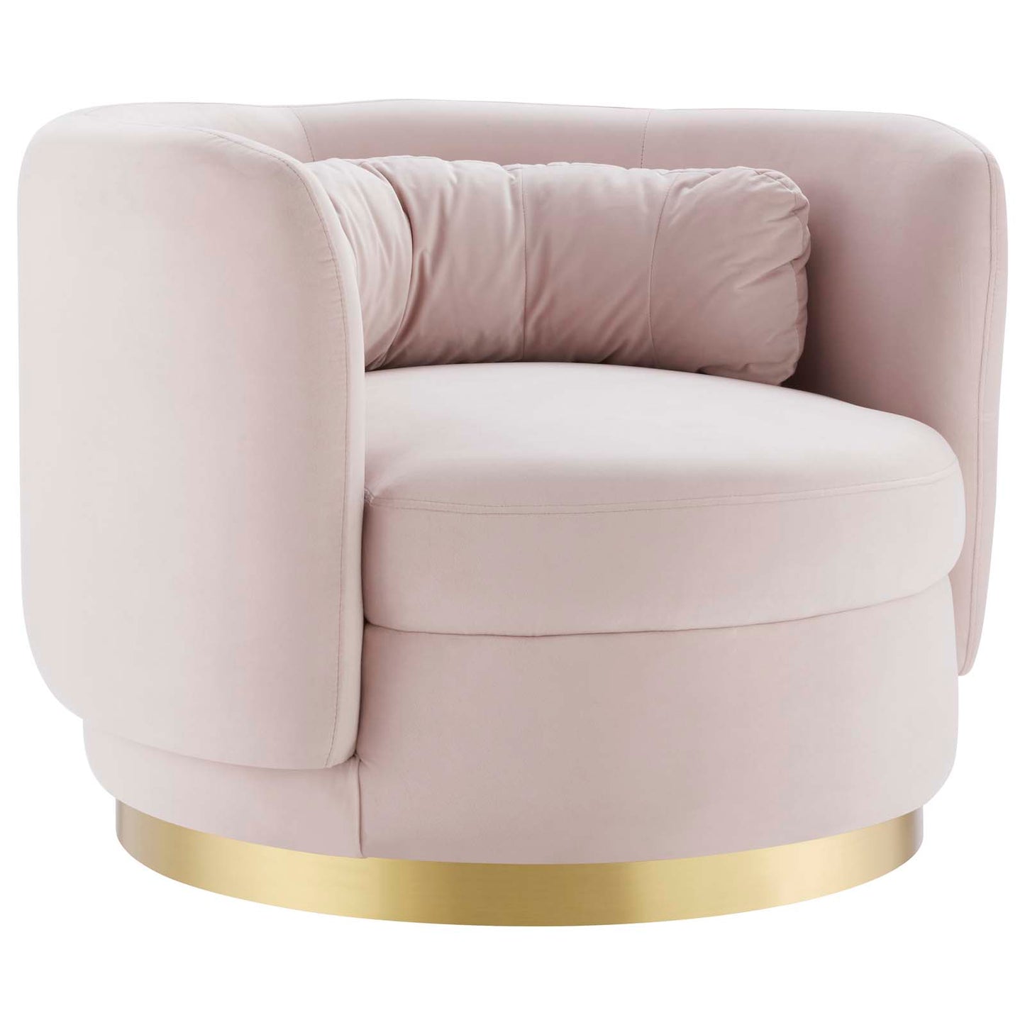 LSNN Modway Relish Velvet Swivel Chair with Gold Pink Finish EEI-4999-GLD-PNK