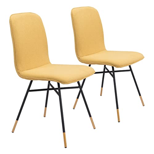 Zuo Modern Dining Chair (Set of 2) Yellow VAR