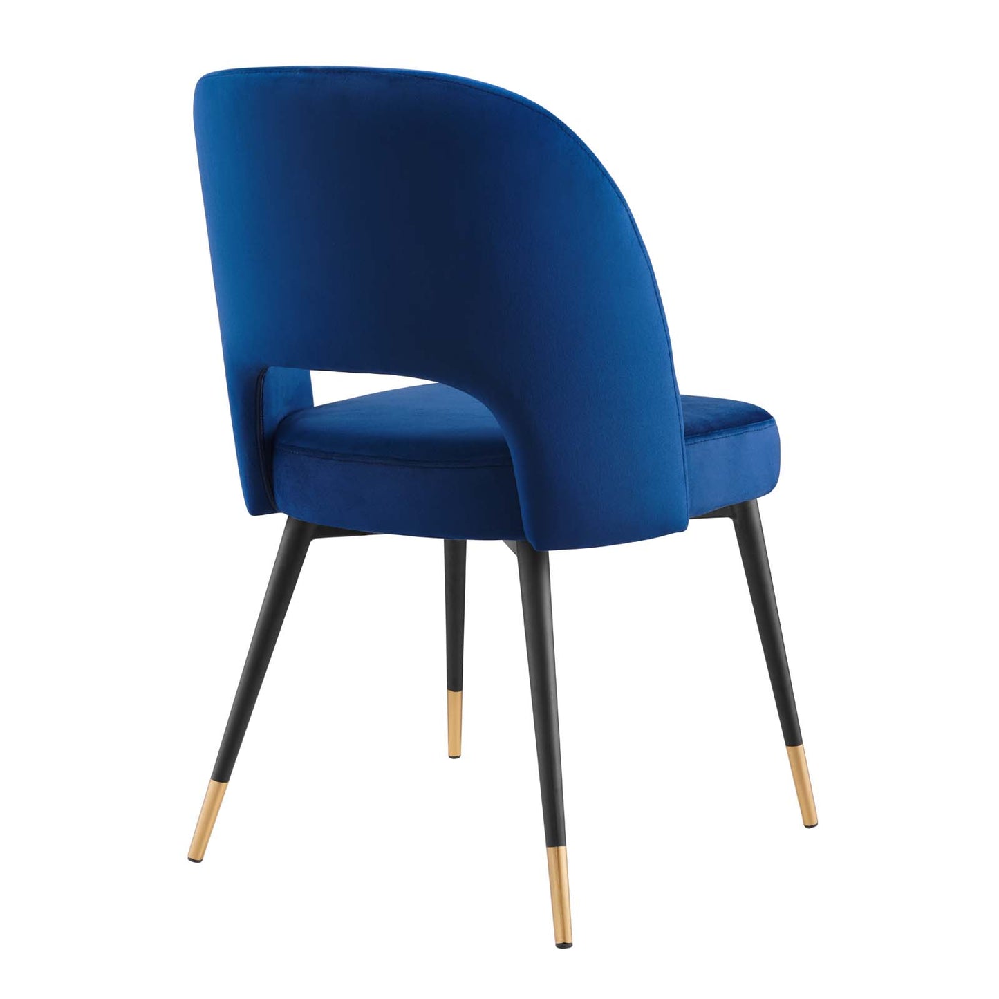 Modway Rouse Performance Velvet Dining Side Chair in Navy