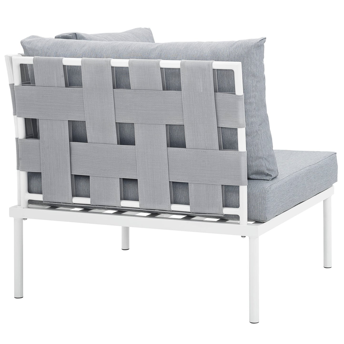 Modway EEI-2601-WHI-GRY MO-EEI-2601-WHI-GRY Harmony Outdoor Patio Aluminum, Corner Sofa, White Gray
