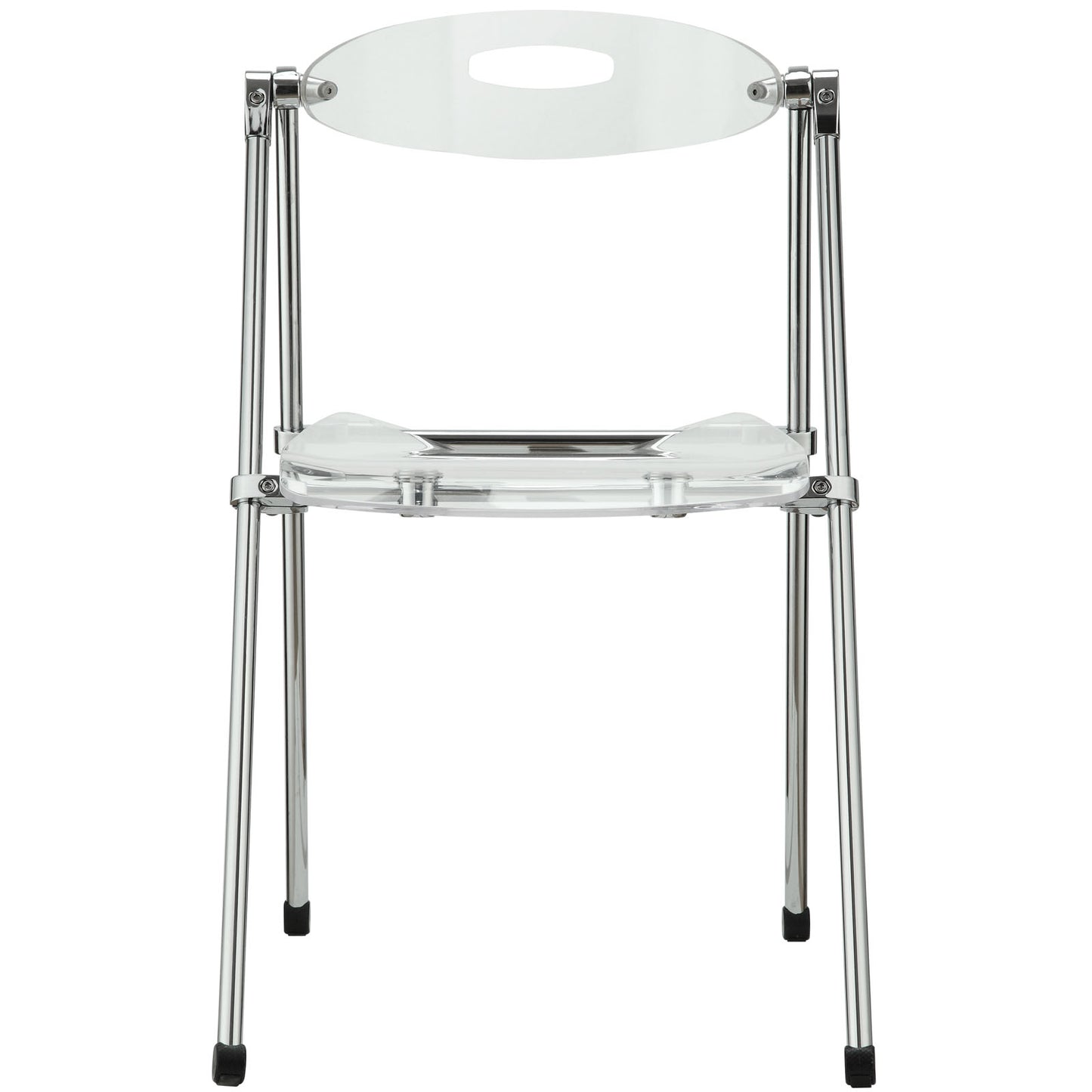 Modway Telescope Acrylic Folding Two Kitchen and Dining Room Chairs in Clear
