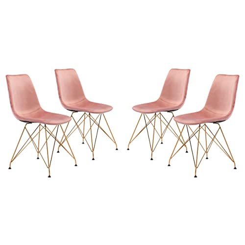 Zuo Modern Dining Chair (Set of 4) Pink Parker