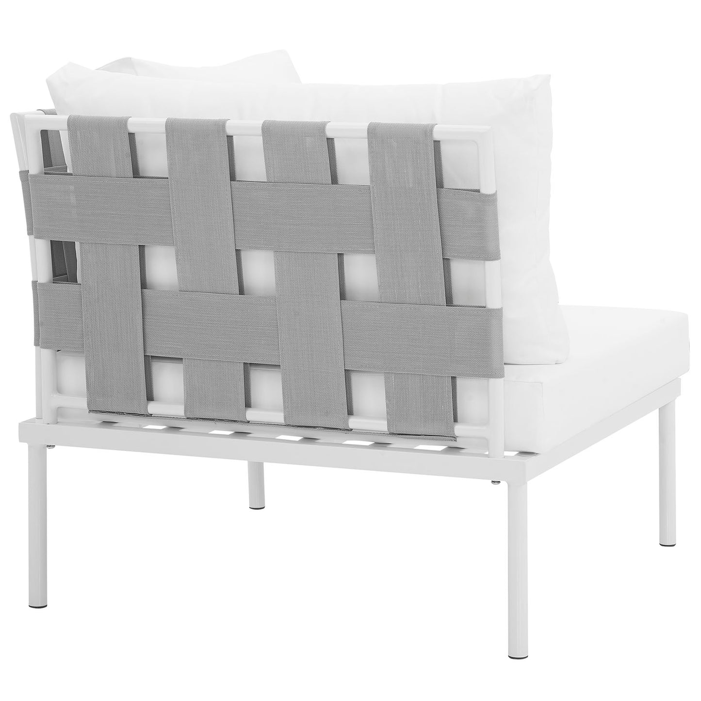 Modway EEI-2601-WHI-WHI MO-EEI-2601-WHI-WHI Harmony Outdoor Patio Aluminum, Corner Sofa, White White