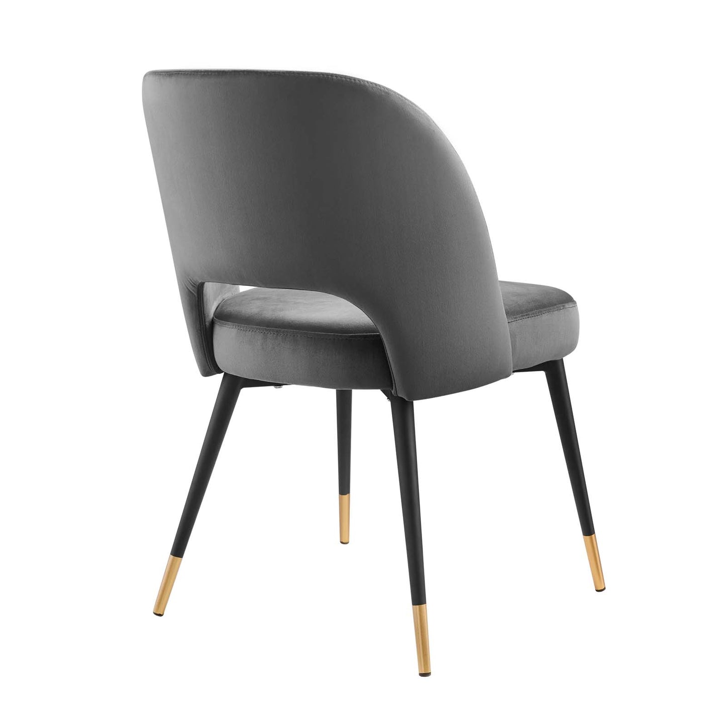 Modway Rouse Performance Velvet Dining Side Chair in Charcoal