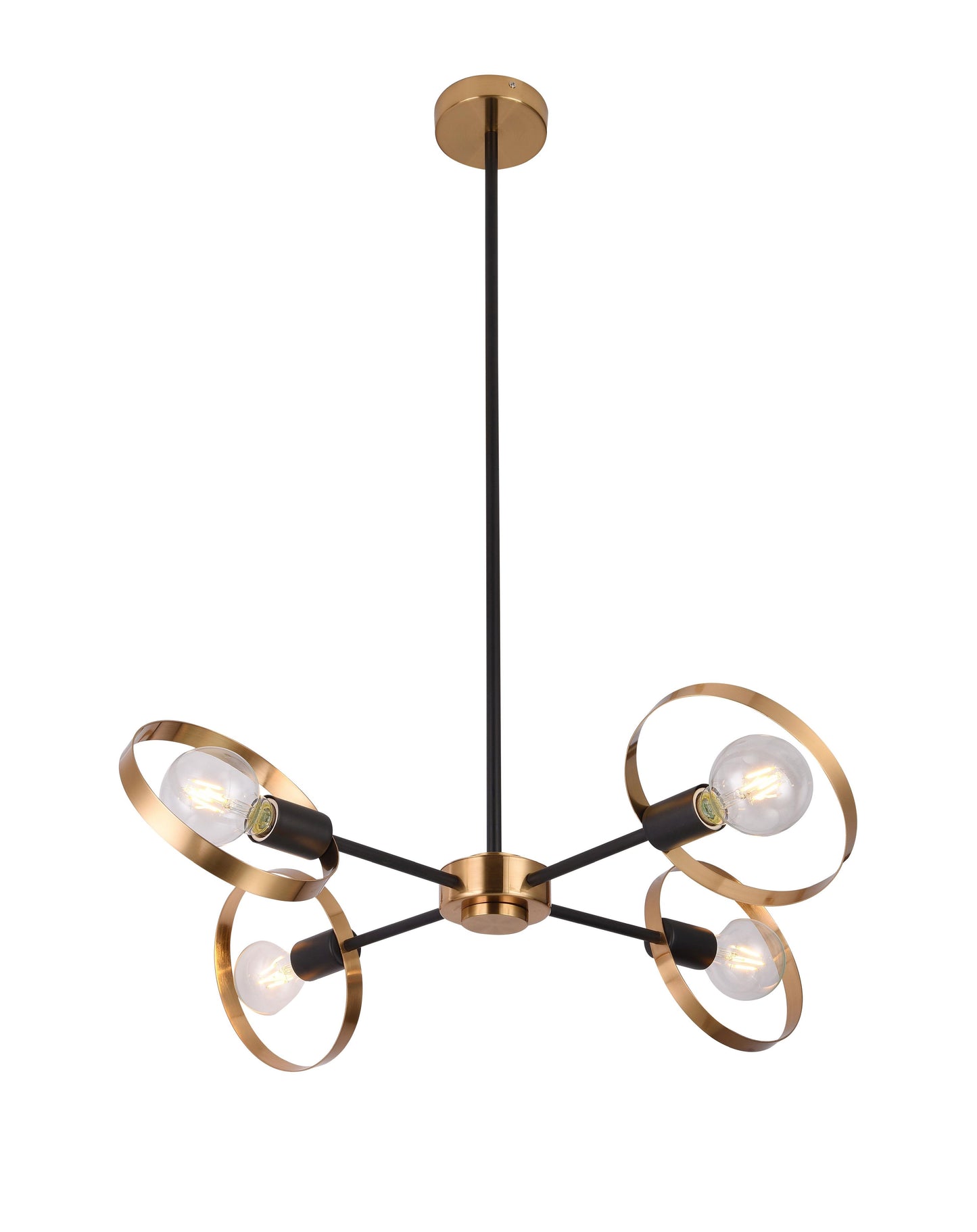 Black & Brushed Brass Chandelier - TR73C27BR