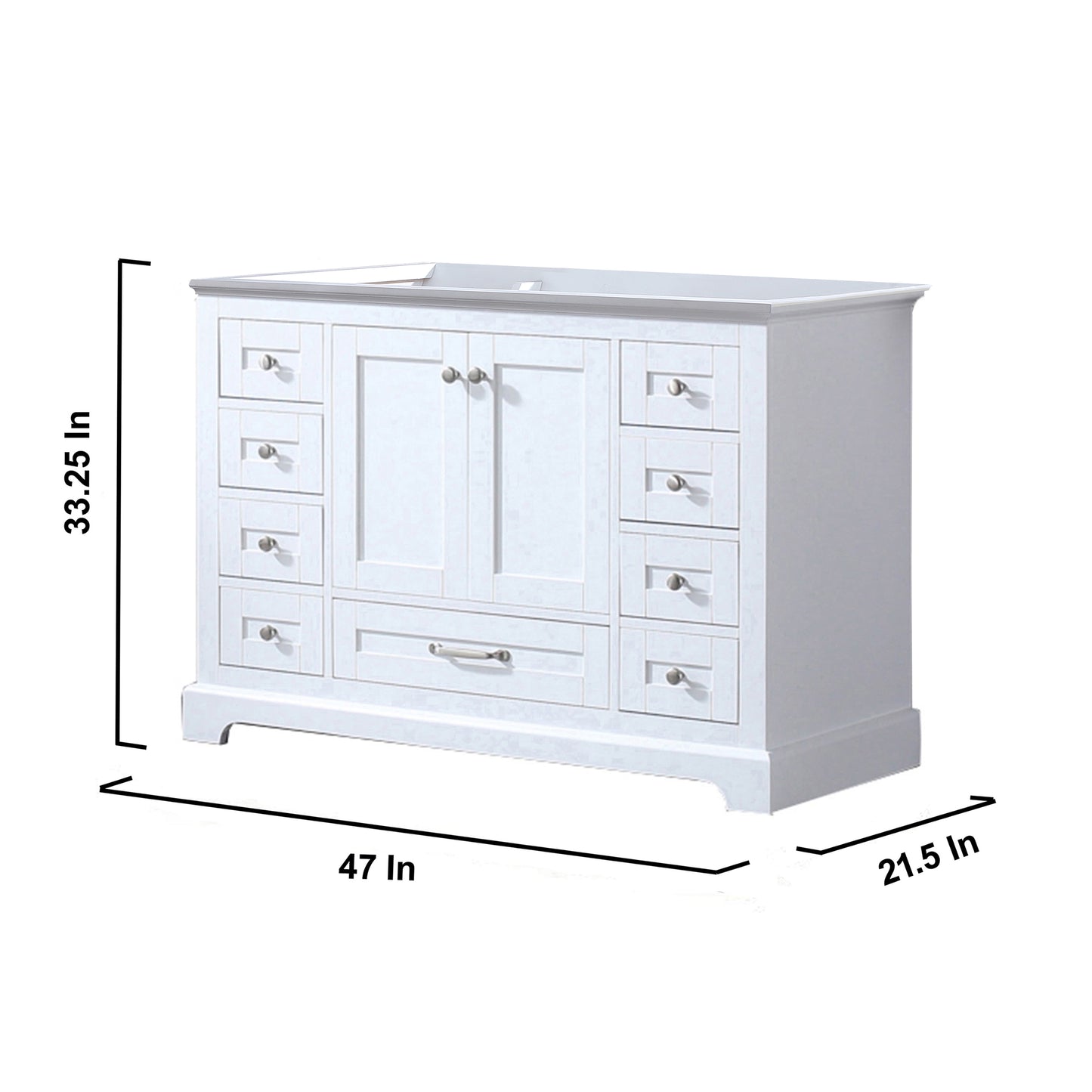 Dukes 48" White Vanity Cabinet Only