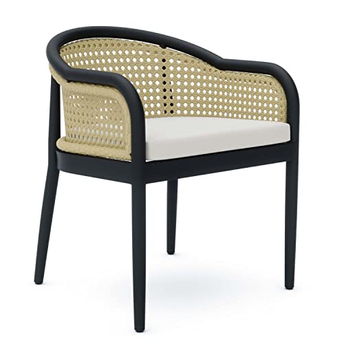 Modway Melbourne Patio Dining Armchair with Ivory White Finish EEI-5348-IVO-WHI