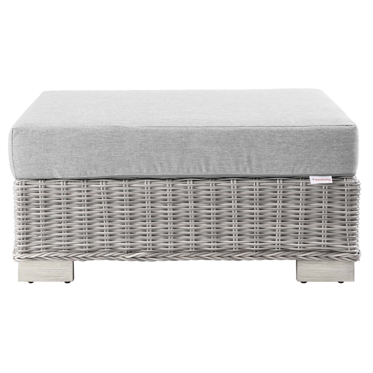 Modway EEI-4839-LGR-GRY Conway Patio Ottoman, Light Gray Gray