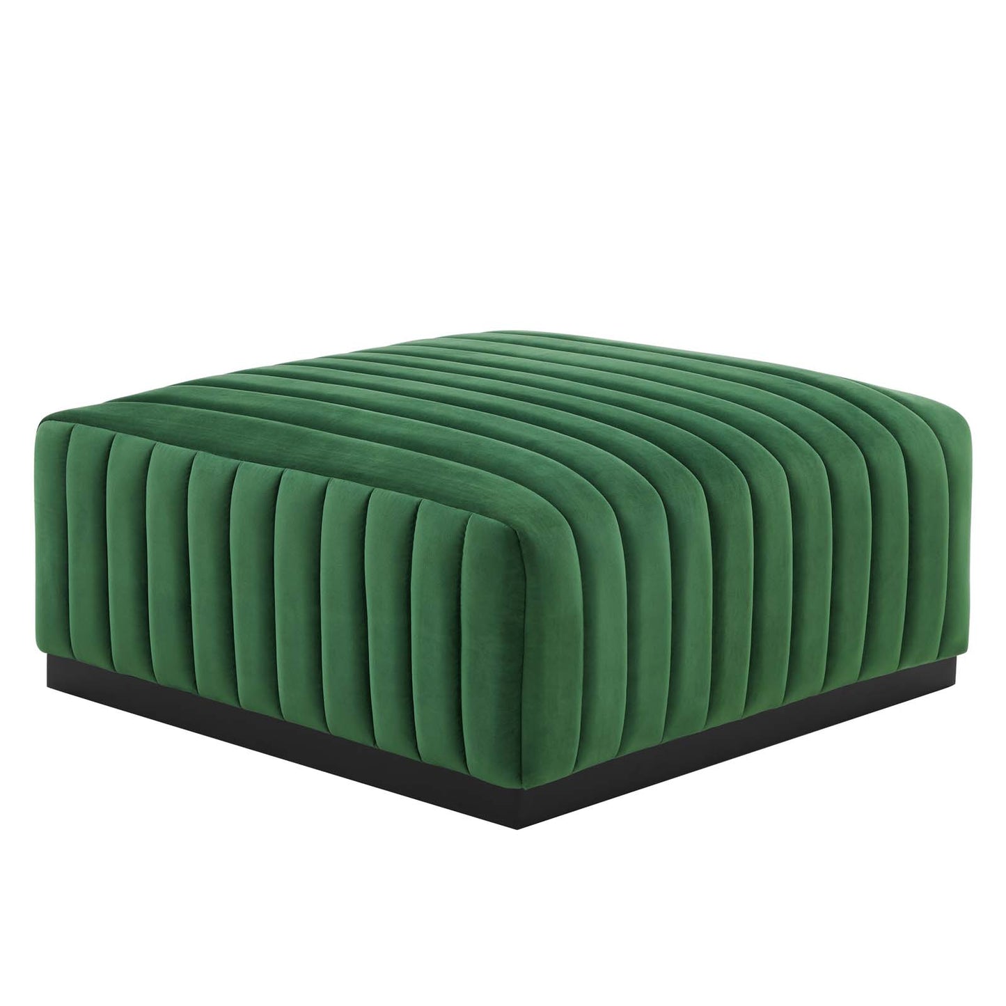Modway Conjure Channel Tufted Performance Velvet Ottoman EEI-5500-BLK-EME