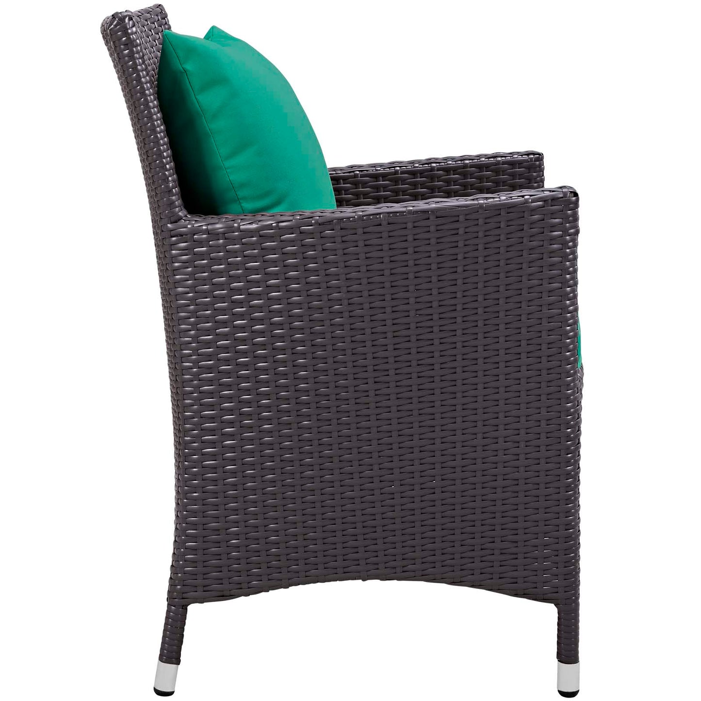 Modway Convene Wicker Rattan Outdoor Patio Dining Armchairs with Cushions in Espresso