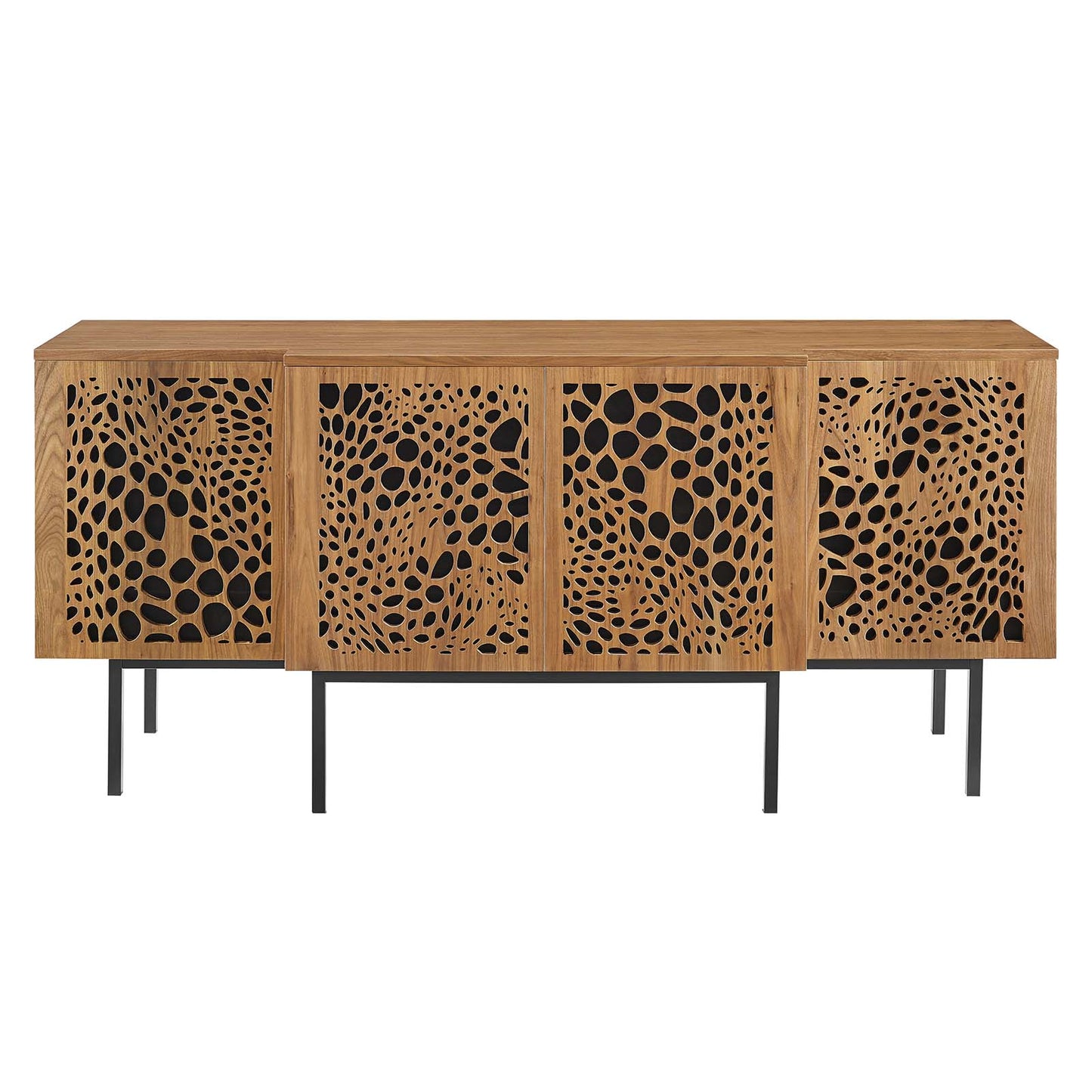Modway Yosemite Wood Sideboard Credenza in Walnut