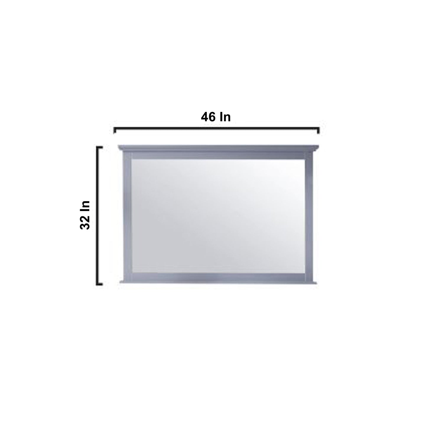 Dukes 48" Dark Grey Single Vanity, no Top and 46" Mirror