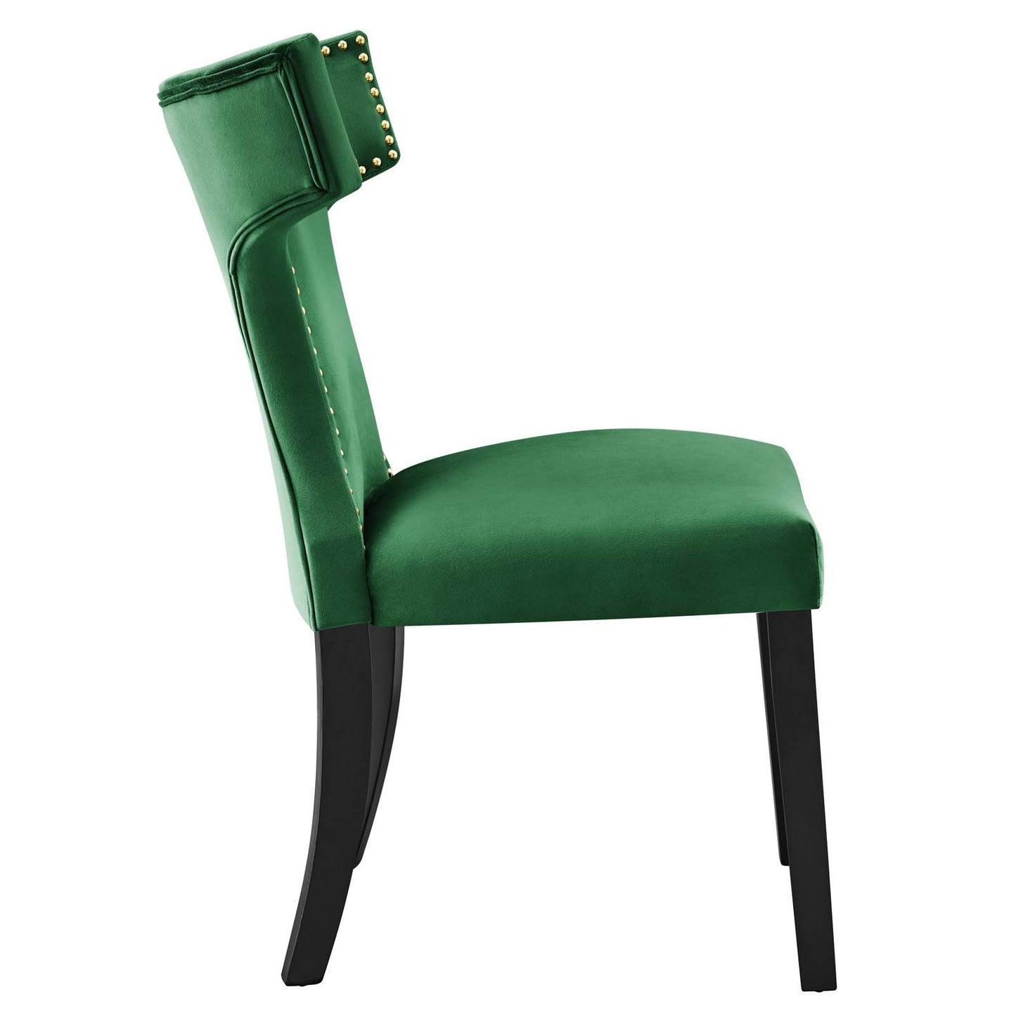 Modway Curve Velvet Set of 2 Dining Chairs with Emerald Finish EEI-5008-EME