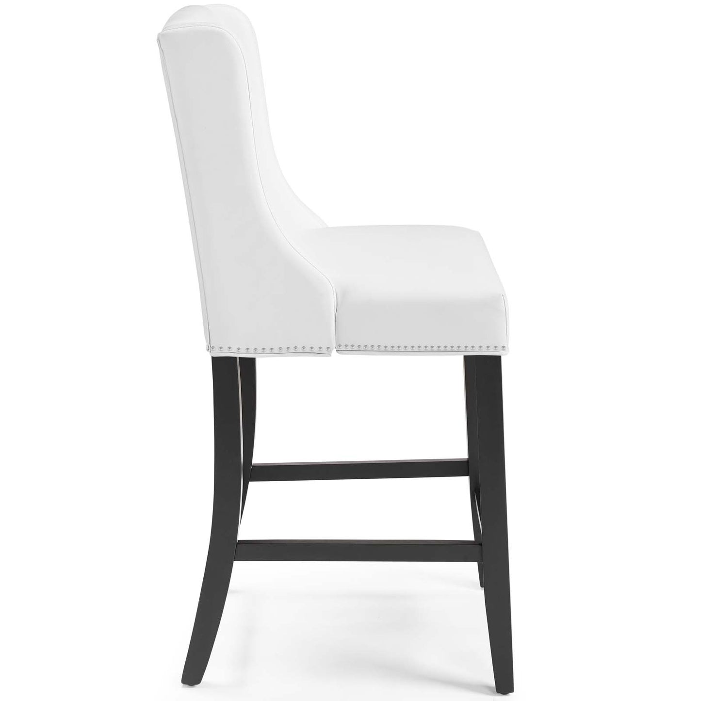Modway Baron Faux Leather Counter Stool in White (Set of 2)