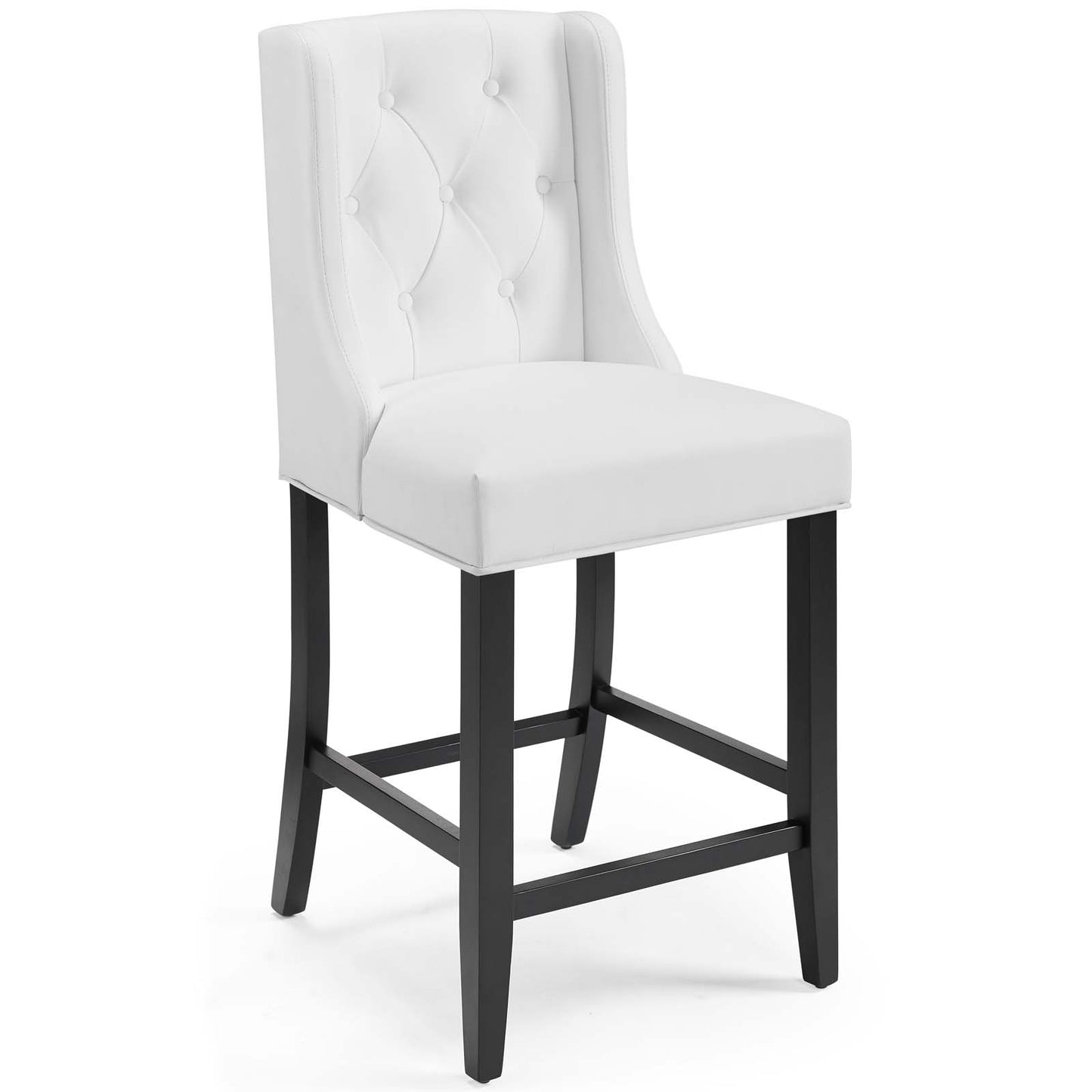 Modway Baronet Counter Bar Stool Faux Leather Set of 2, White