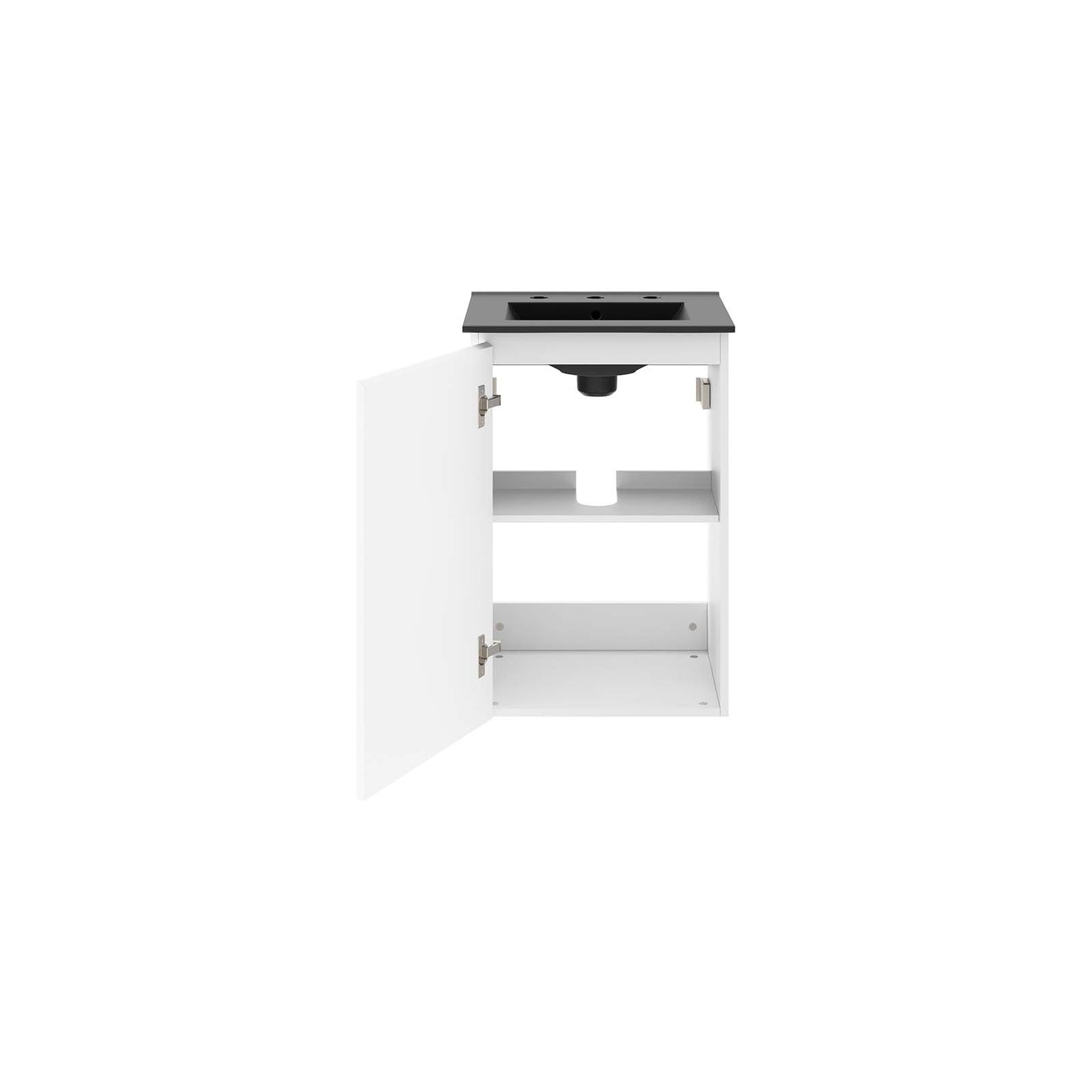 Modway White and Black Bryn Wall-Mount Bathroom Vanity EEI-5776-WHI-BLK