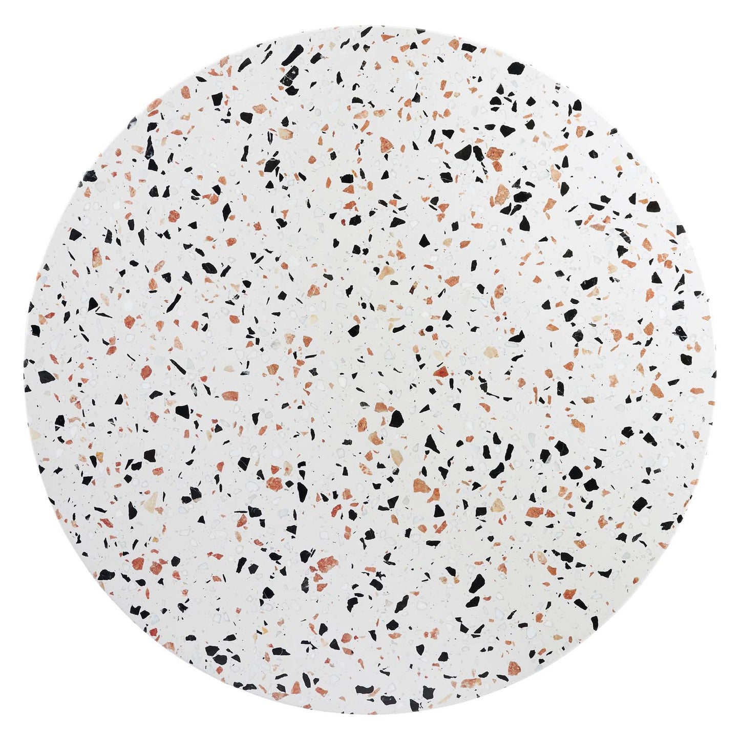 Modway Gold and White Zinque Round Terrazzo Dining Table EEI-5727-GLD-WHI