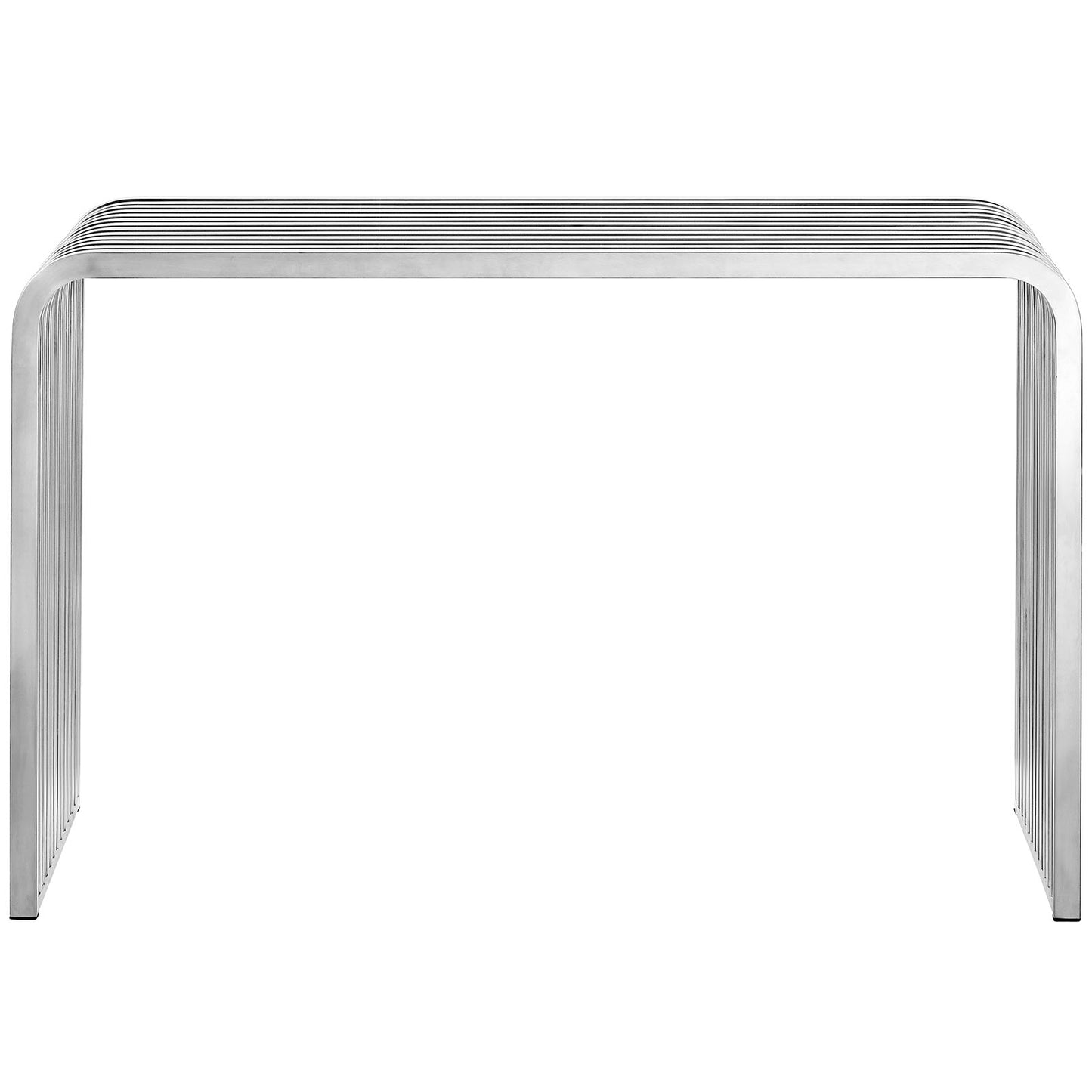 Modway Pipe Contemporary Modern Stainless Steel Metal Console Table